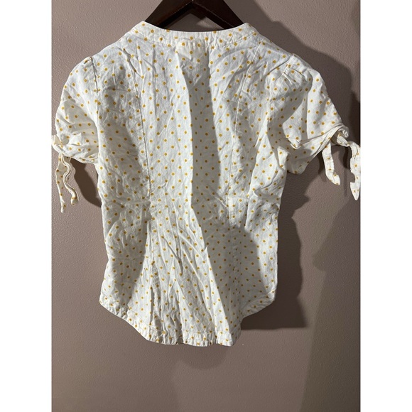 Maeve White Blouse with Yellow Polka Dots - Picture 4 of 4